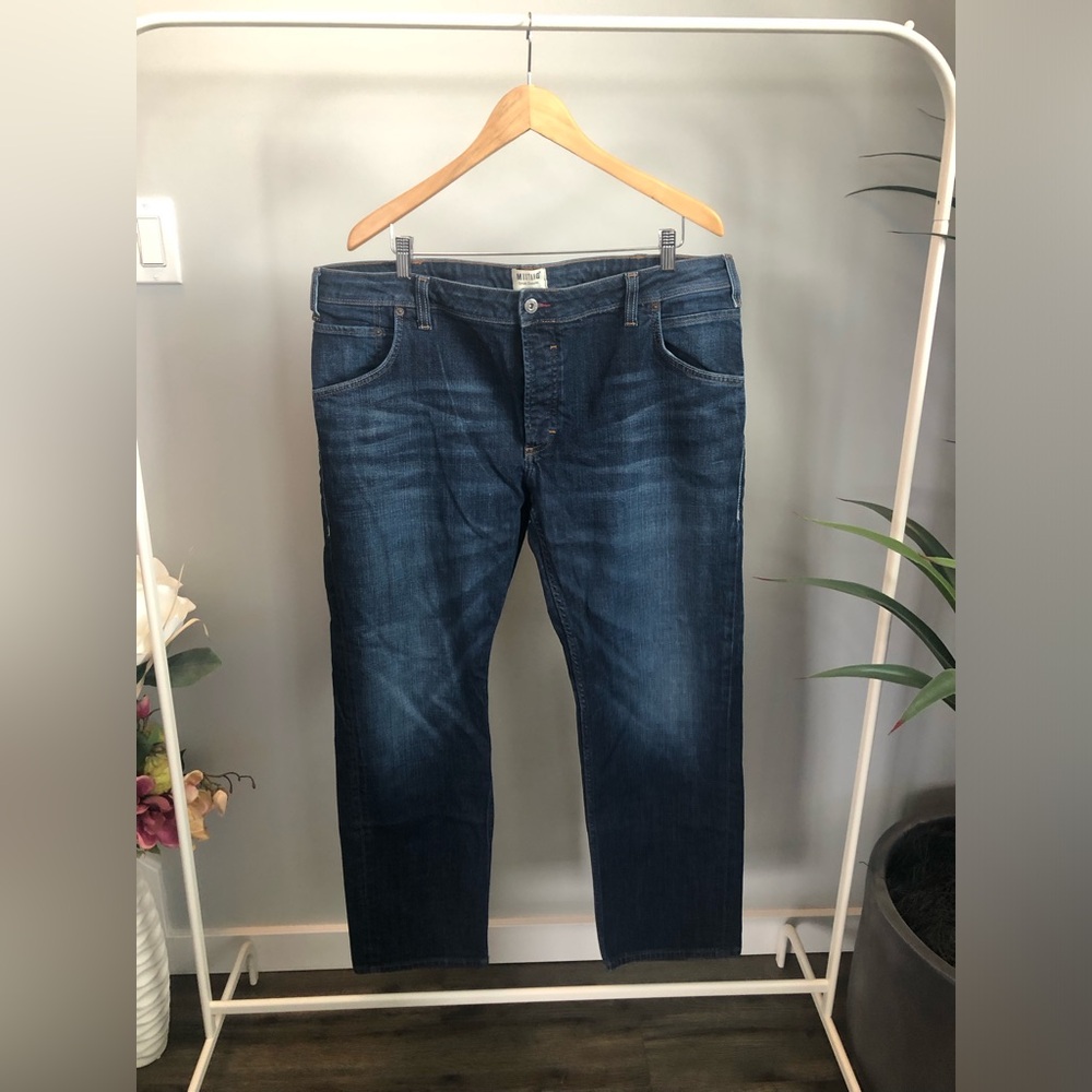 Classic Straight Fit Men's Jeans in Dark Blue